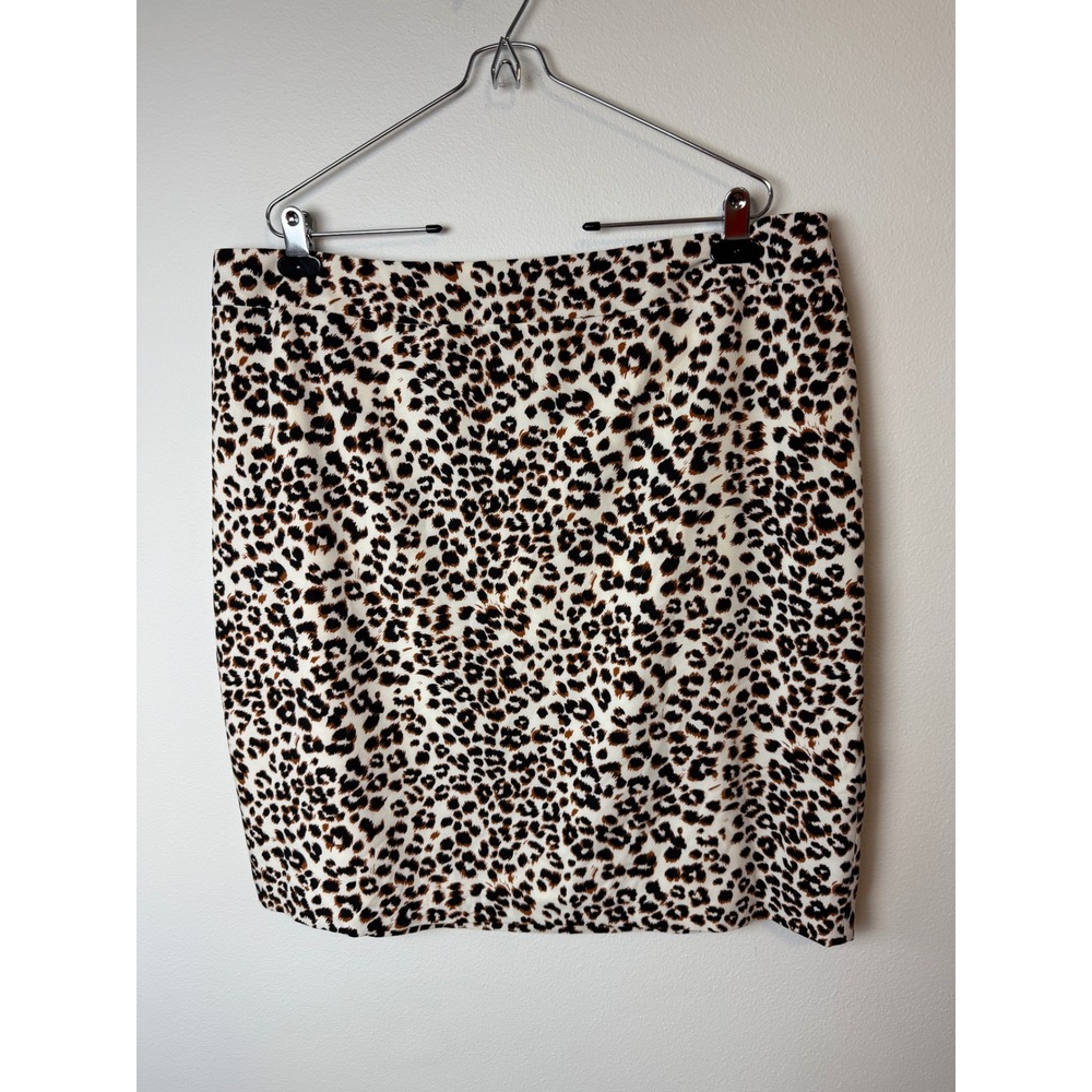 Bar III Womens Leopard Print Pencil Skirt Plus Size 2X NEW